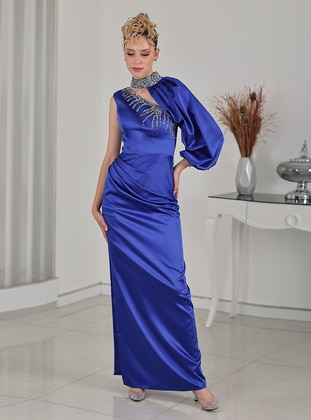 Midnight Blue - Unlined - Modest Evening Dress - Rana Zenn