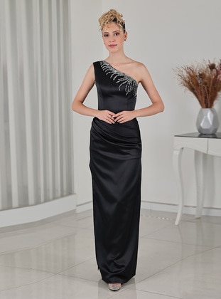 Black - Unlined - Modest Evening Dress - Rana Zenn