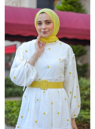 Yellow - Modest Dress - Meqlife
