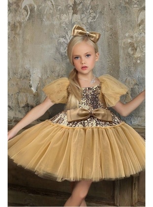 Gold color - Girls` Evening Dress - Riccotarz