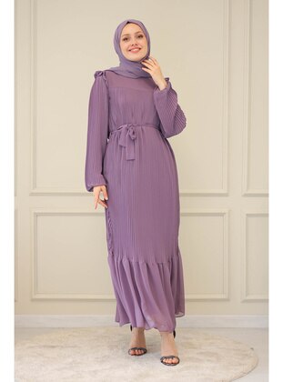 SARETEX Lilac Modest Dress