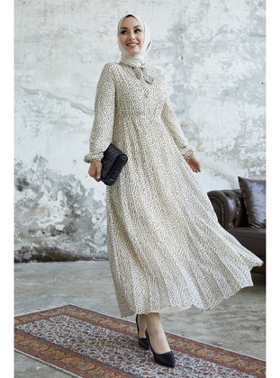 Cream - Fully Lined - Modest Dress - InStyle