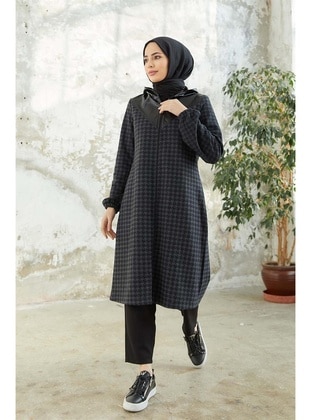 Hijab Zippered Cape Indigo Coat