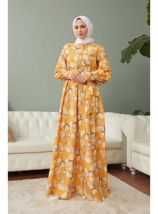Mustard - Modest Dress  - Hakimoda
