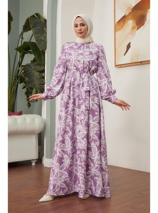 Lilac - Modest Dress  - Hakimoda