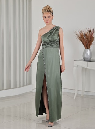 Khaki - Unlined - Modest Evening Dress - Rana Zenn