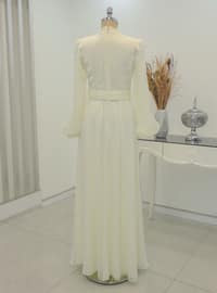 Ecru - Fully Lined - Modest Evening Dress