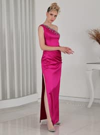 Fuchsia - Unlined - Modest Evening Dress