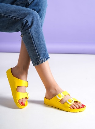 Yellow - Sandal - Slippers - Ayakkabı Havuzu