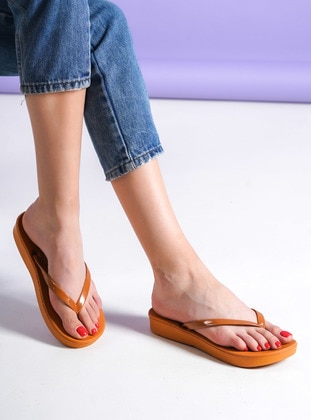 Brown - Sandal - Slippers - Ayakkabı Havuzu