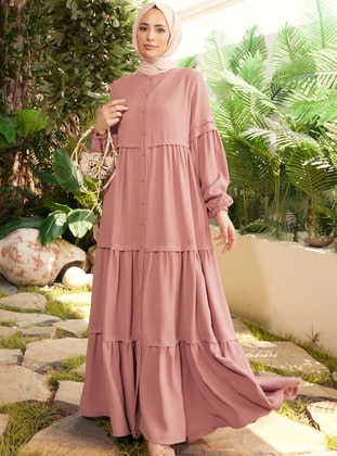 Powder Pink - Unlined - Modest Dress - Neways