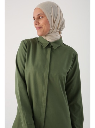 Green - Cuban Collar - Tunic - ALLDAY