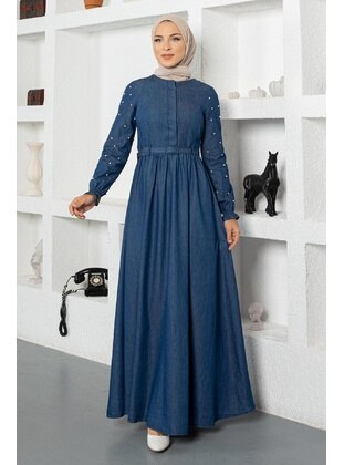 Dark Blue - Modest Dress - MISSVALLE