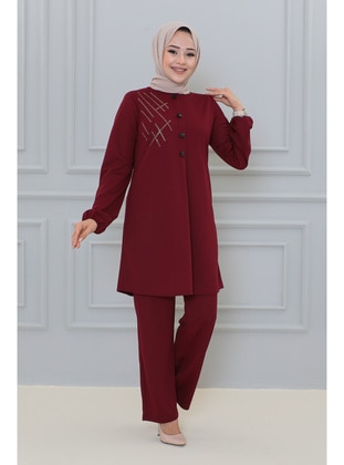 Burgundy - Suit - Moda Ebva