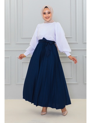 Navy Blue - Skirt - Moda Ebva