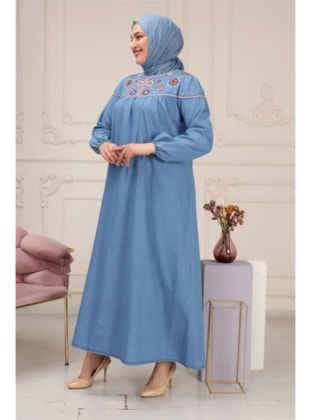 Light Navy Blue - Plus Size Dress - Misskayle