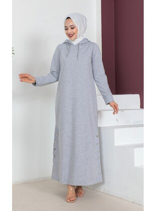 Grey - Modest Dress - Moda Ebva