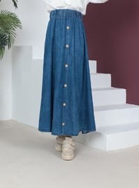 Light Navy Blue - Denim Skirt