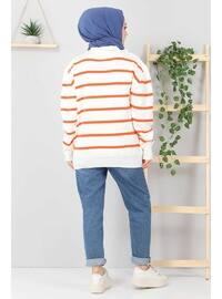 Orange - Crew neck - Unlined - Knit Tunics