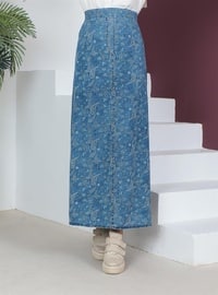 Light Navy Blue - Denim Skirt
