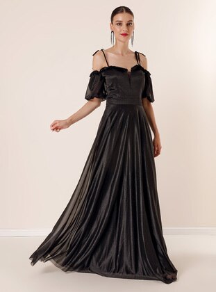 Fully Lined - Black - Evening Dresses - By Saygı