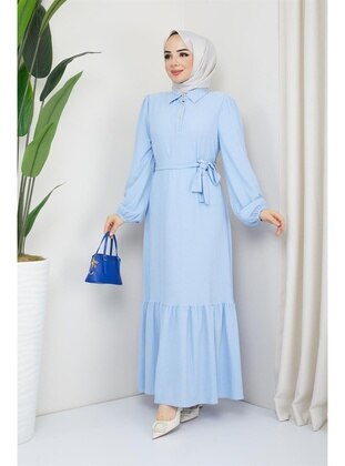 Light Blue - Modest Dress - Akra Moda