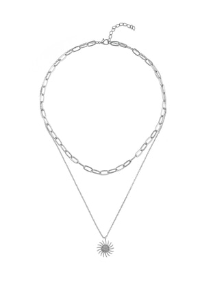 Silver color - Necklace - Fsg Takı