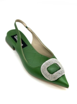 Green - High Heel - Evening Shoes - Dilipapuç