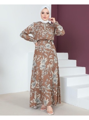 Milky Brown - Modest Dress - Benguen