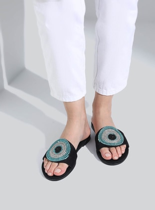 Black - Sandal - Slippers - Dilipapuç
