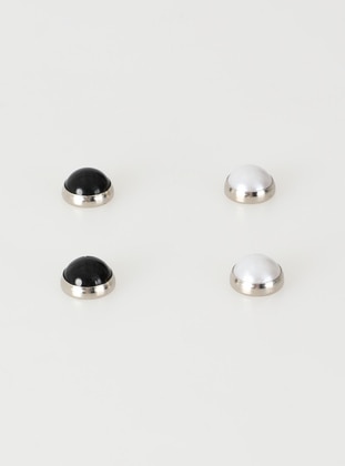 Mother-of-Pearl 2-Piece Magnet - Black - White - Tuva