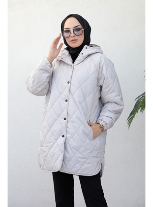 Bestenur Beige Puffer Jackets