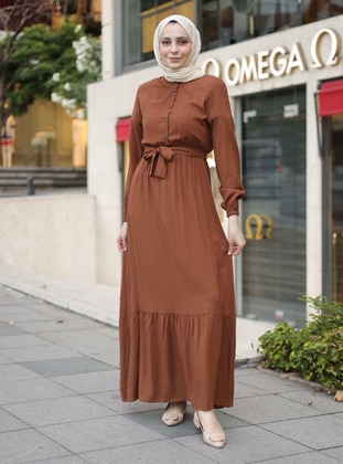 Brown - Modest Dress - ZENANE