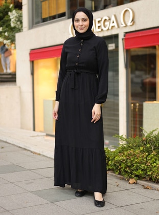 Black - Modest Dress - ZENANE
