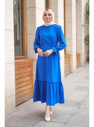 Blue - Modest Dress - Meqlife