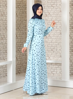 Blue - Modest Dress - Fashion Showcase Design