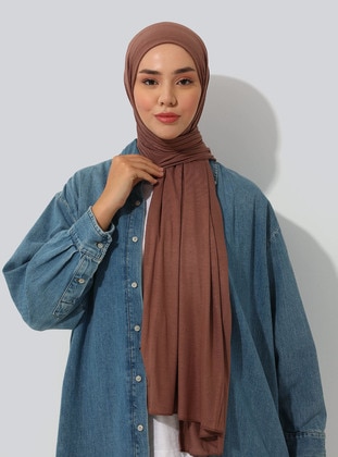 Exclusive Jersey Viscose Shawl - Light Brown - Rabia Z