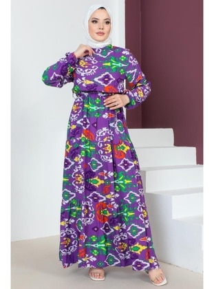 Purple - Modest Dress - Benguen