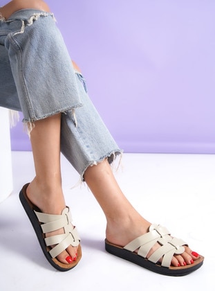Beige - Sandal - Slippers - Shoescloud