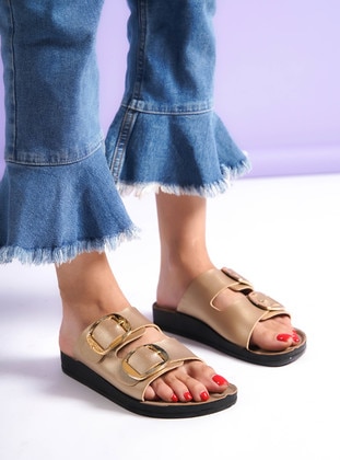 Golden color - Sandal - Slippers - Shoescloud