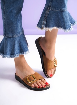 Tan - Sandal - Slippers - Shoescloud