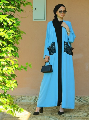 Turquoise - Unlined - Abaya - Merve Aydın