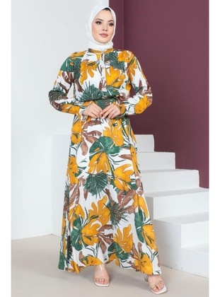 Green - Modest Dress - Benguen