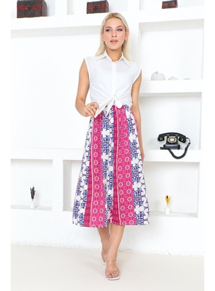 Fuchsia - Plus Size Skirt - Maymara