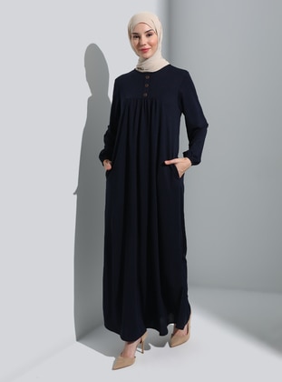 Navy Blue - Modest Dress - Ecesun
