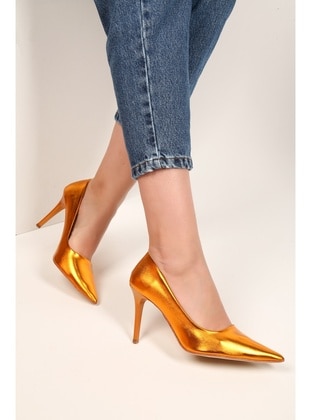 Stilettos & Evening Shoes - Orange - Heels - Shoeberry