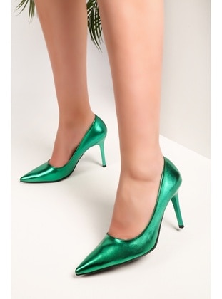 Stilettos & Evening Shoes - Emerald - Heels - Shoeberry