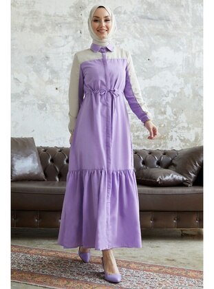 Lilac - Cuban Collar - Modest Dress - InStyle