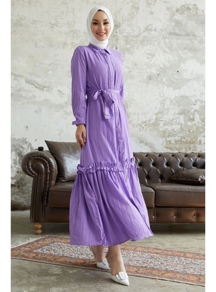 Lilac - Cuban Collar - Modest Dress - InStyle