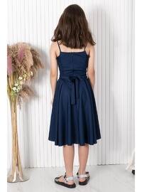 Navy Blue - Girls` Evening Dress
